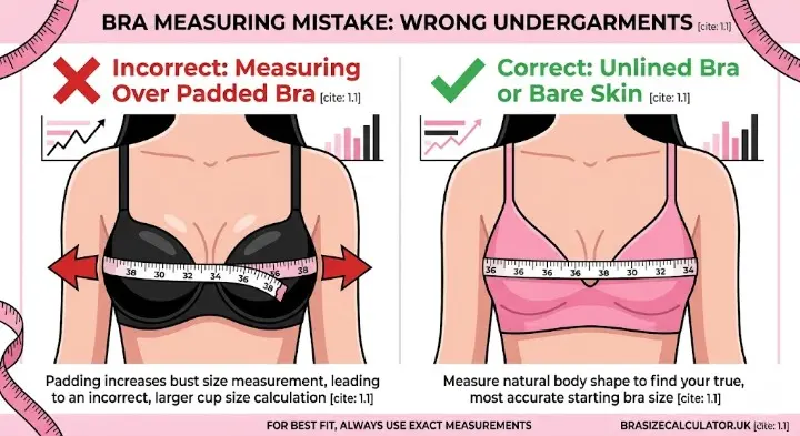 A comparison of a torso wearing different undergarments